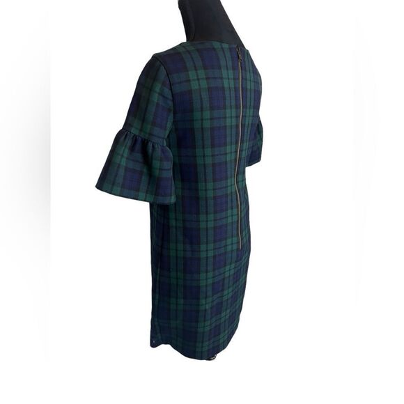 VINEYARD VINES NAVY GREEN PLAID PUFF SLEEVE KNEE LENGTH DRESS SIZE 0 - Picture 9 of 14